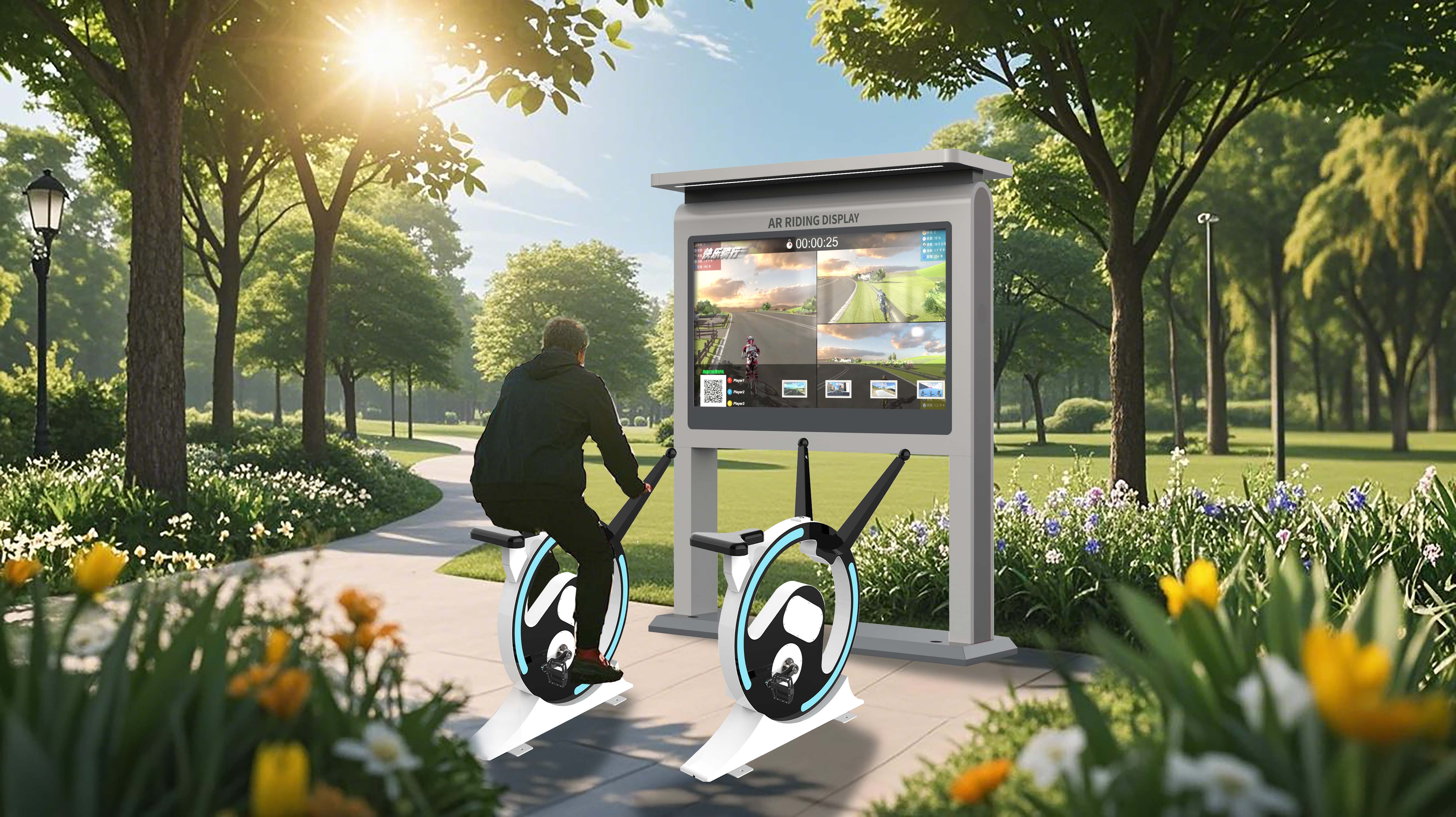 बोरिंग वर्कआउट से थक गए? एक एआर साइकिलिंग स्क्रीन फिटनेस और मस्ती में कैसे क्रांति ला सकती है?